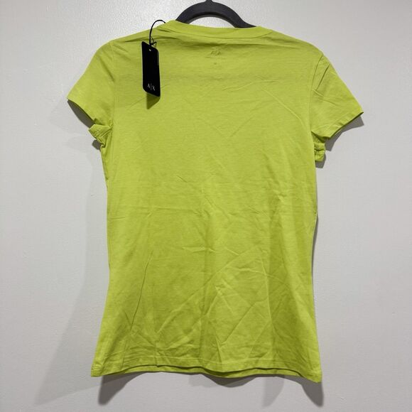 A|X Armani Exchange Short Sleeve Crew Neck T-Shirt Neon Green Women Sz Medium - Picture 2 of 7